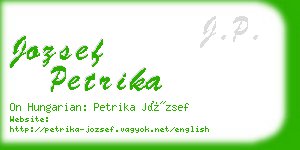 jozsef petrika business card